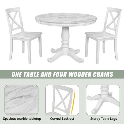 5-Piece Solid Wood Dining Set
