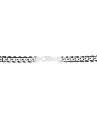 Men's Curb Link 22" Chain Necklace (6-1/4mm) in Sterling Silver & Black Ruthenium-Plate