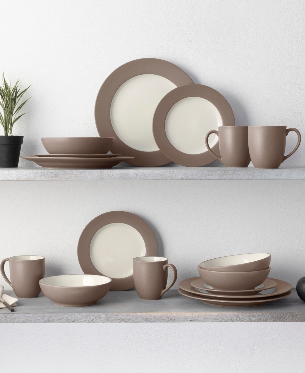 Noritake Colorwave Rim 16-pc. Dinnerware Set, Service For 4 In Brown
