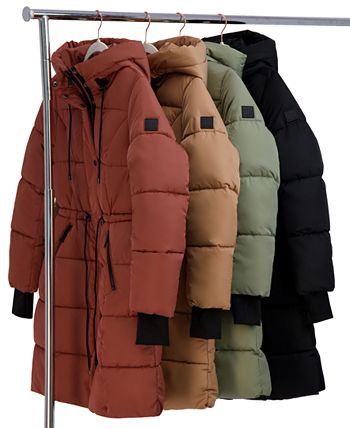 Steve Madden Juniors' Hooded Belted Wrap Coat - Macy's