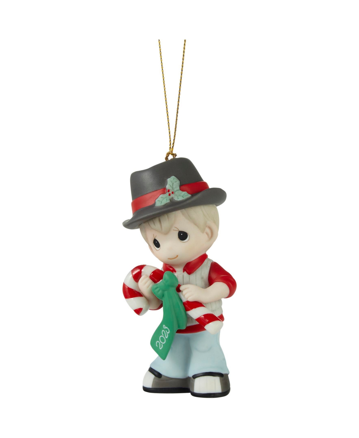 Precious Moments Sweet Christmas Wishes 2023 Dated Boy Bisque Porcelain Ornament