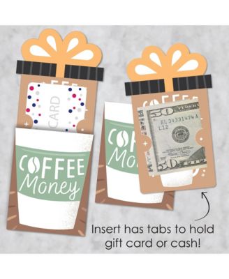 But First, Coffee Cafe Themed Party Card Sleeves Nifty Gifty Card Holders 8 Ct