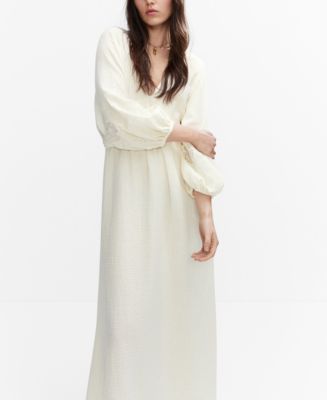 MANGO Women's Embroidered Open Back Dress - Macy's