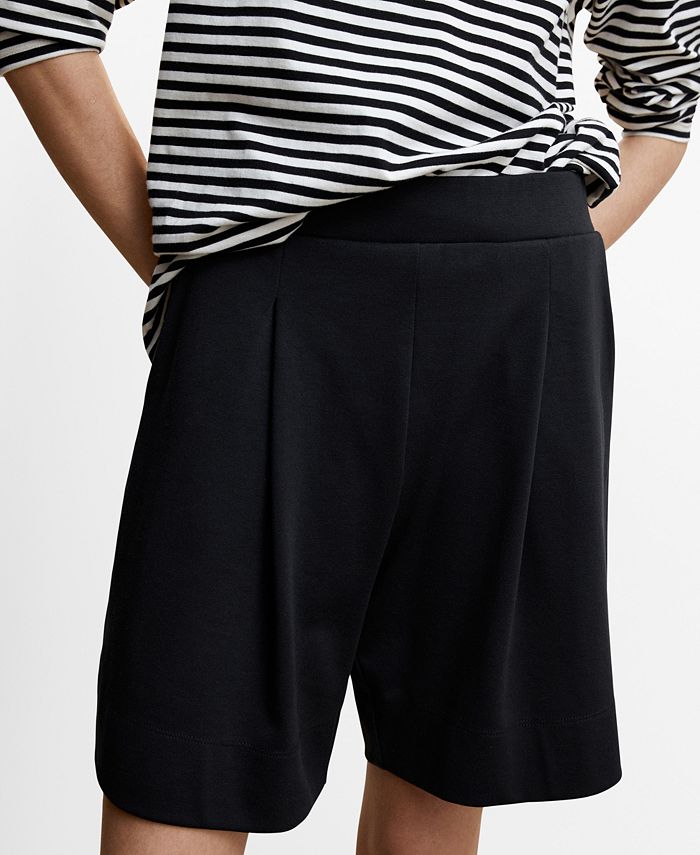 MANGO Women's Pleated Bermuda Shorts Macy's
