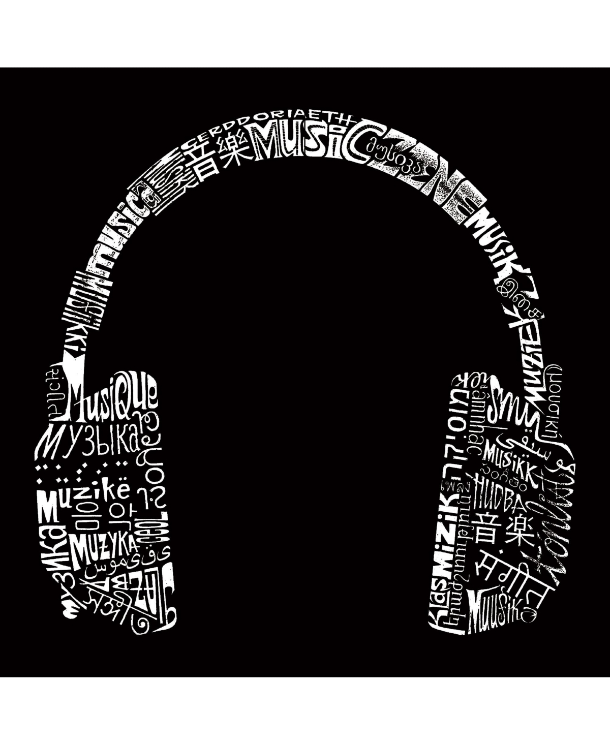 Big Boy's Word Art T-shirt - Headphones - Languages