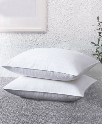 Unikome 2 Pack Premium 100 Cotton Down Around Design Down Feather Bed Pillows Collection In White