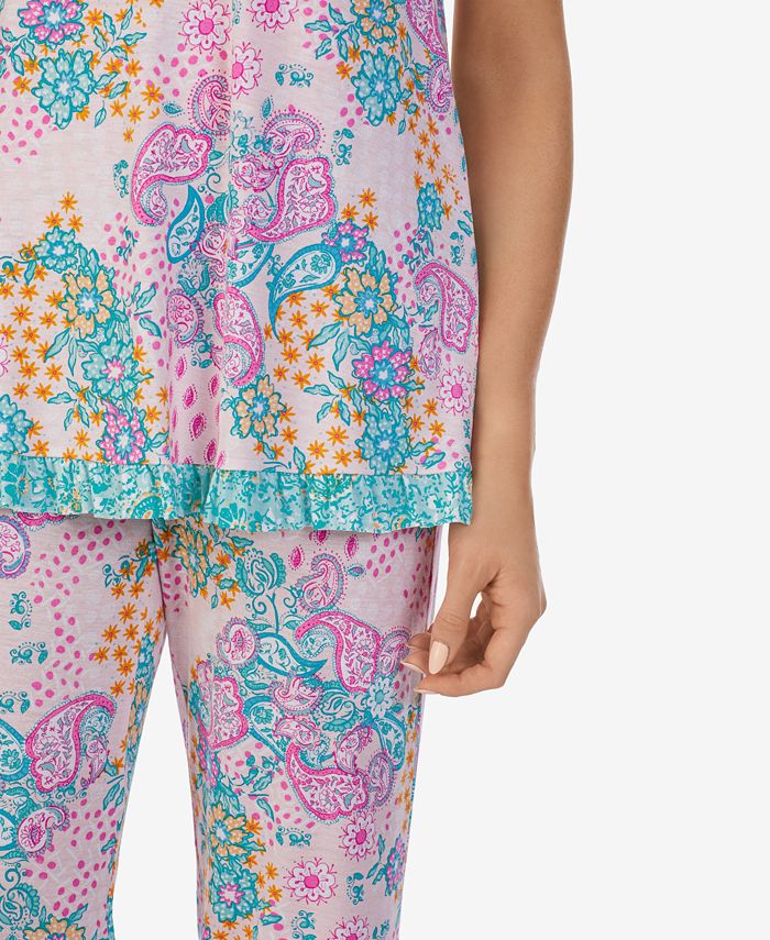 Ellen Tracy Women's 2 Piece Pajama Set with Cropped Pants - Macy's