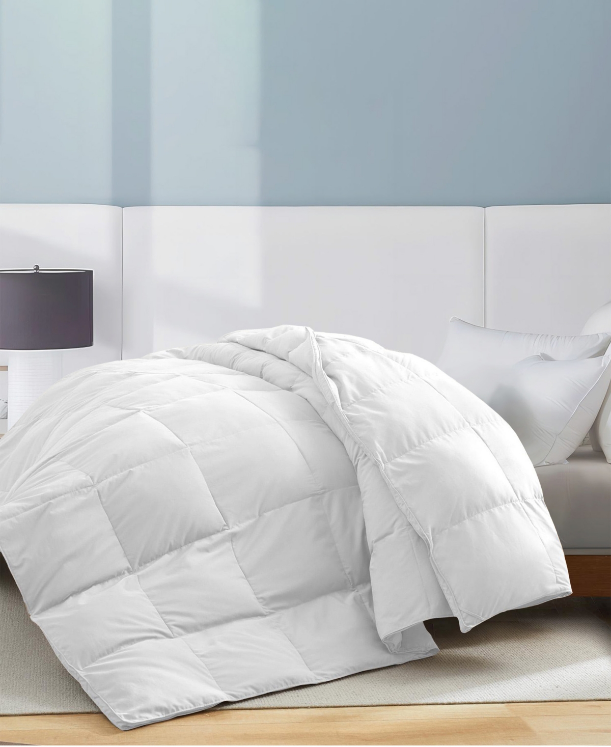 Unikome Cozy Medium Warmth Down Feather Fiber Comforter, California King In White