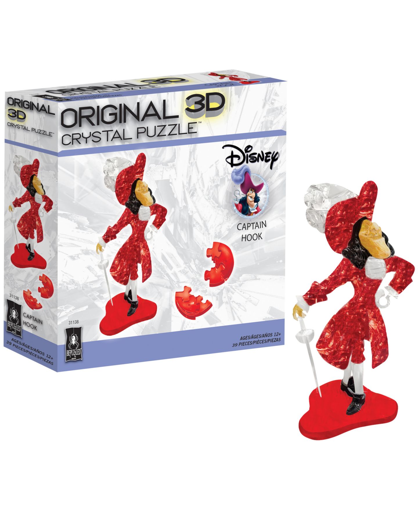 Детская игрушка University Games Licensed Deluxe Crystal Puzzle Disney Captain Hook, 39 Pieces, Ages 12+ — фото 3