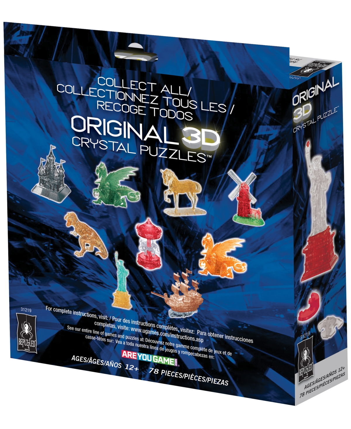 University Games Bepuzzled 3d Crystal Puzzle Statue Of Liberty, 78 Pieces In No Color