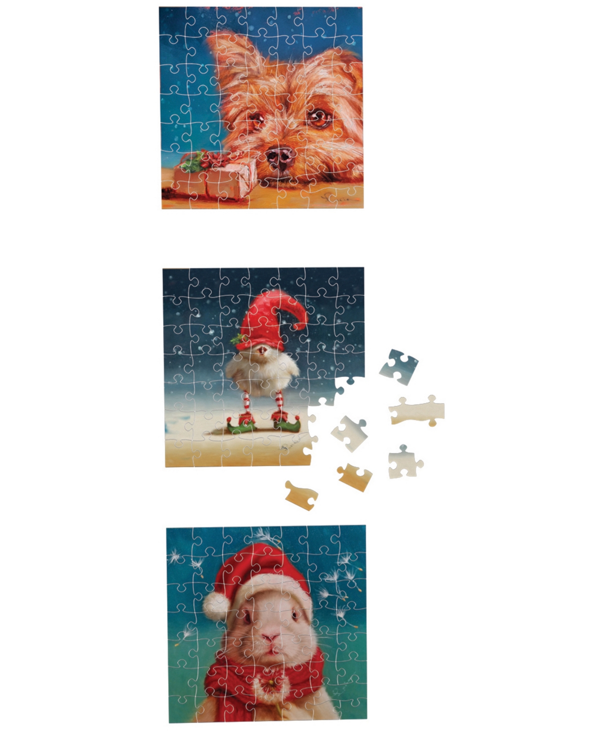 University Games Incorporated Christmas Animals Advent Calendar 24 Jigsaw Puzzles, 24 X 50 Pieces In No Color