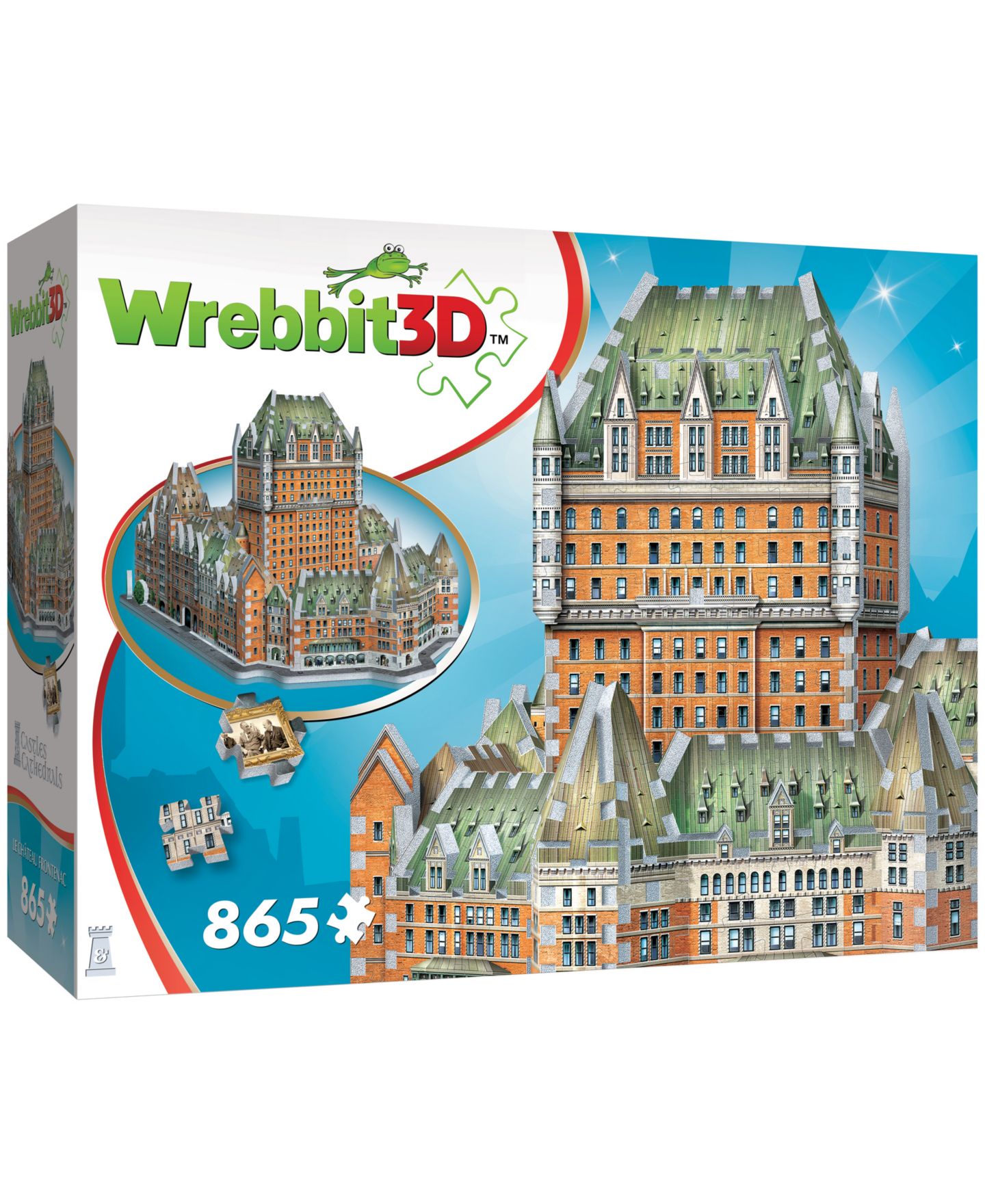 Детский пазл University Games Wrebbit Castles Cathedrals Le Chateau Frontenac 3D Foam-Backed Puzzle, 865 Pieces, Ages 14+ — фото 1