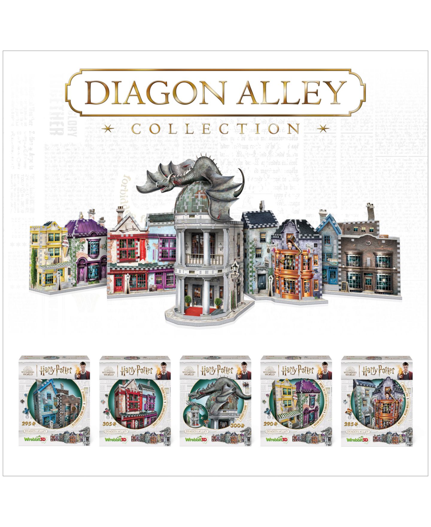 Детская игрушка University Games Harry Potter Diagon Alley 1175-Piece 3D Puzzle Collection, Ages 12+ — фото 5