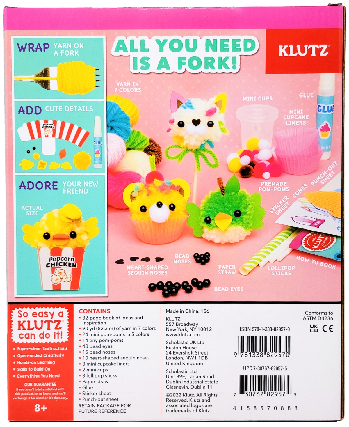 Klutz Mini Pom-pom Food Animals Set In No Color