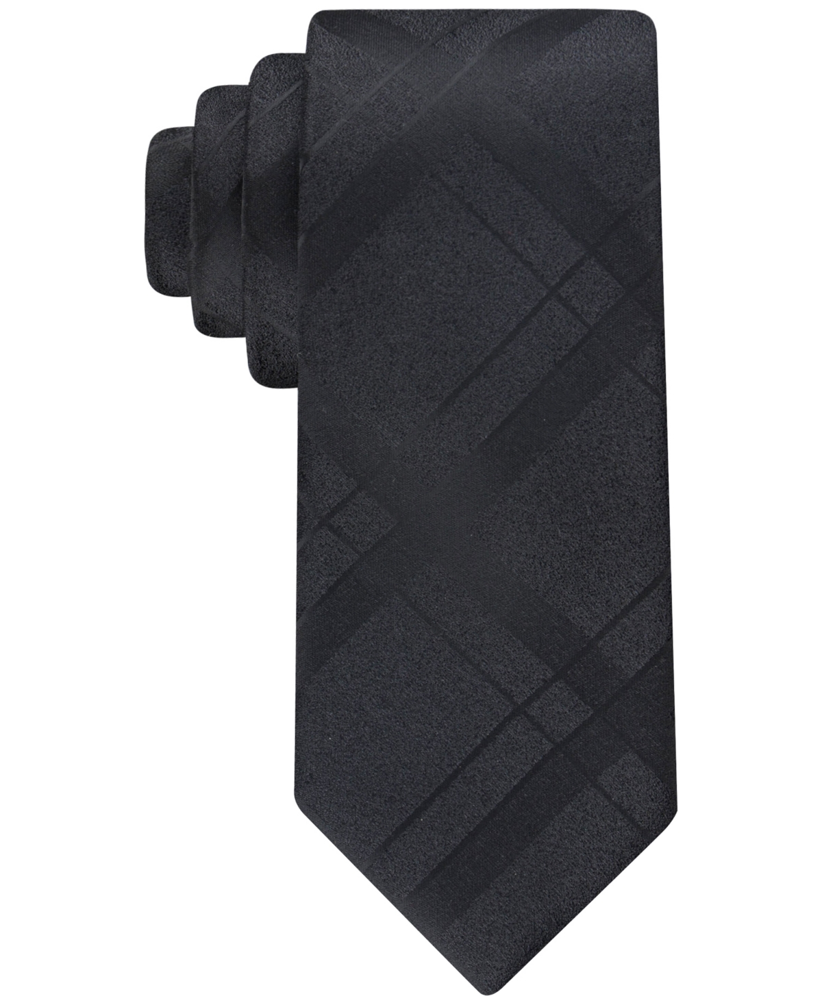 Calvin Klein Men's Sable Plaid Tie In Black,taupe