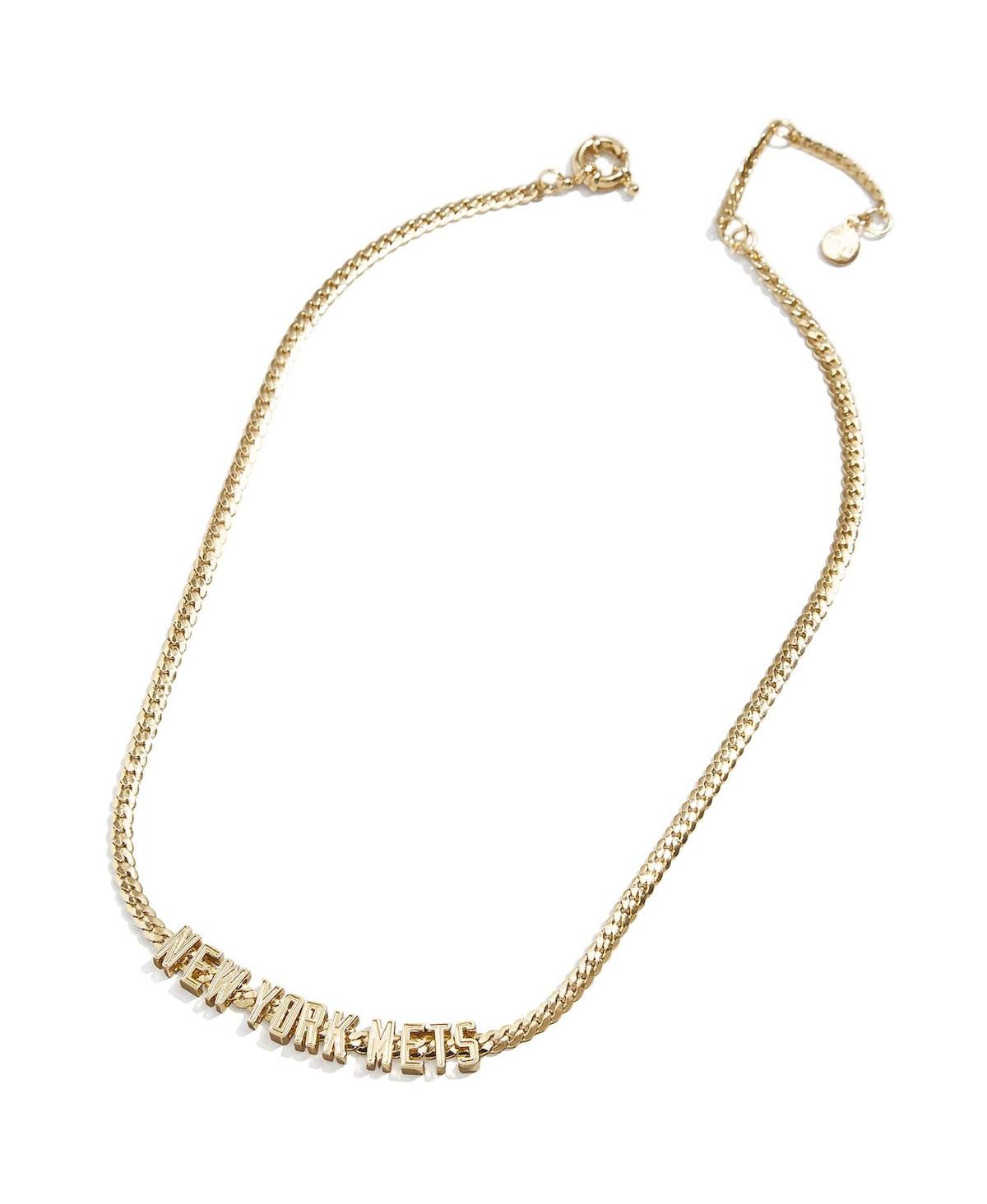 Shop Baublebar Women's  New York Mets Curb Necklace In Gold-tone
