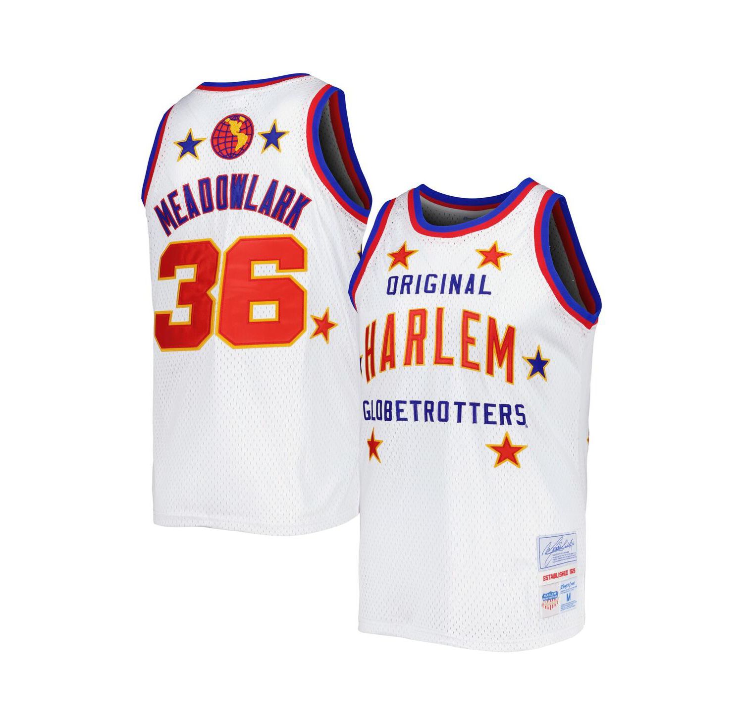 Men's Meadowlark Lemon White Harlem Globetrotters Swingman Jersey