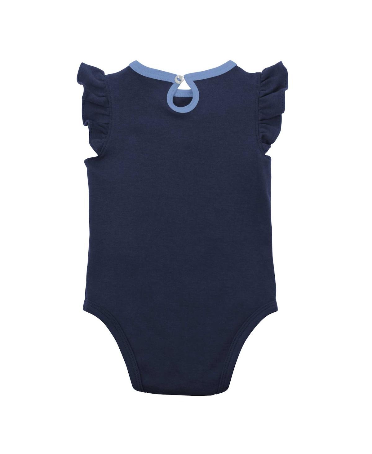 Outerstuff Newborn And Infant Boys And Girls Navy, Heather Gray Tampa Bay Rays Little Fan Two-pack Bodysuit Set In Navy,heather Gray
