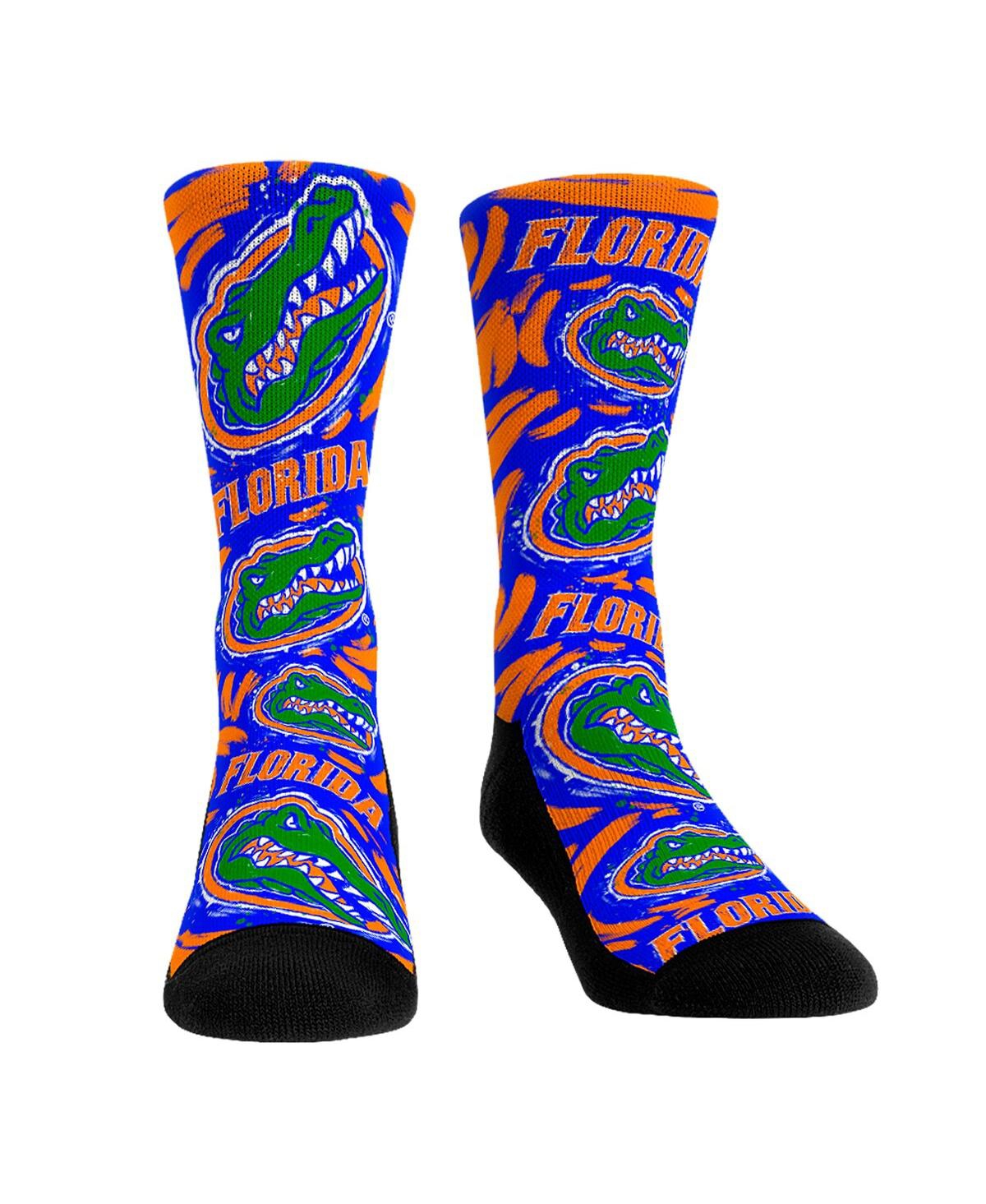 Rock 'em Men's And Women's  Socks Florida Gators Allover Logo And Paint Crew Socks In Multi