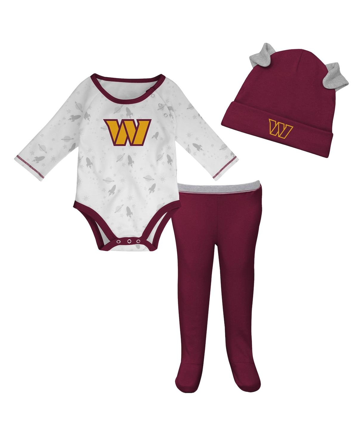 Shop Outerstuff Newborn And Infant Boys And Girls White, Burgundy Washington Commanders Dream Team Onesie Pants And  In White,burgundy