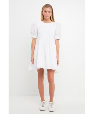 Women's High Low Knit Combo Dress