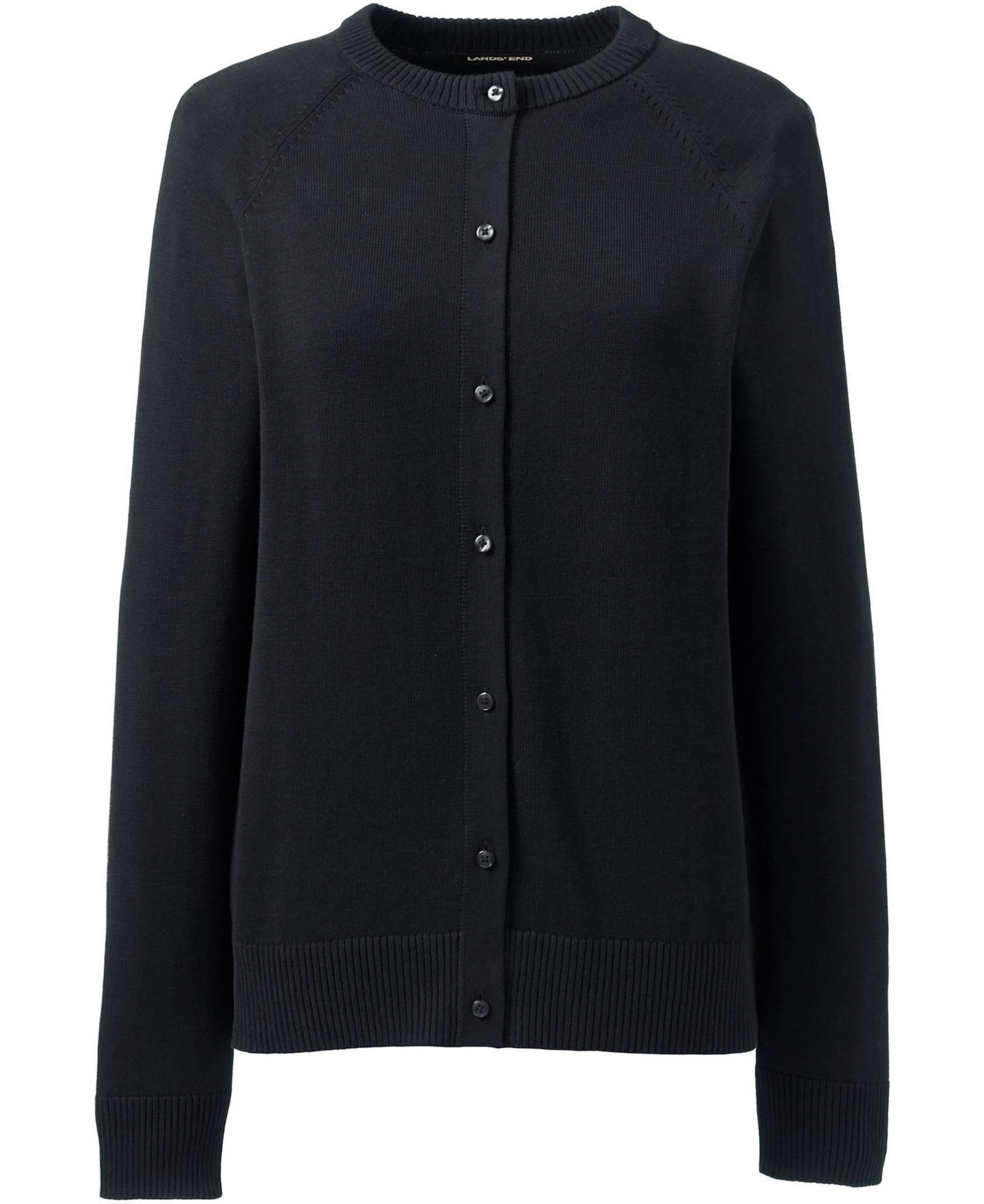 Женский кардиган Lands' End Cotton Modal Cardigan, цвет: Чёрный — фото 2