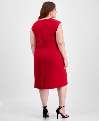 Plus Size Cap Sleeve Princess Seam Dress 