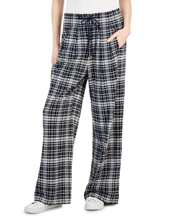 Tommy Hilfiger Women's Plaid Wide-Leg Pull-On Pants - Macy's