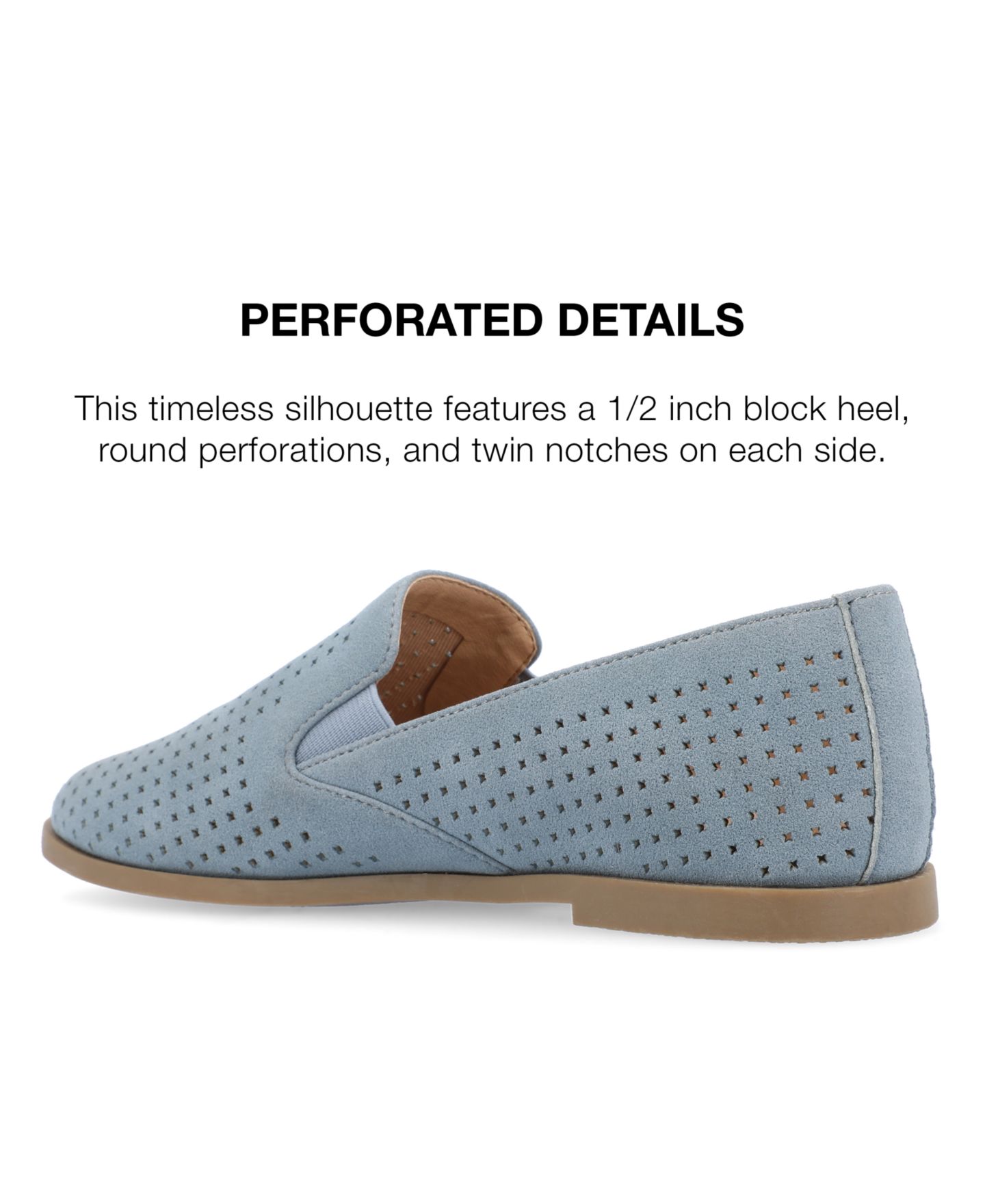 Женские туфли Journee Collection Lucie Perforated Slip On, цвет: Синий — фото 3