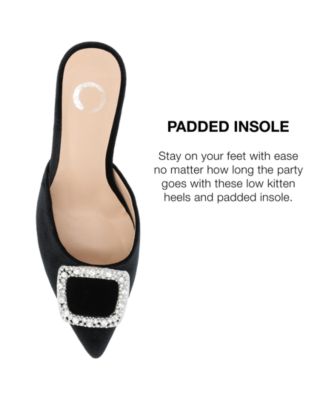 Women's Rishie Ornamented Kitten Heel Velvet Mules