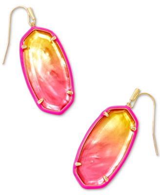 Kendra Scott - 14k Gold-Plated Color-Framed Stone Drop Earrings