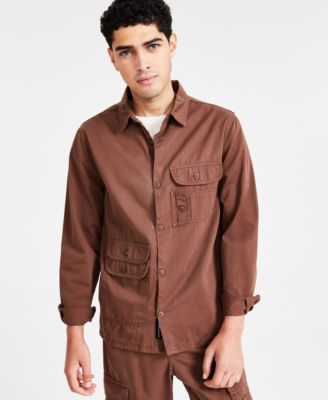 Native Youth - Men's Washed Cotton Cargo Pocket Shirt