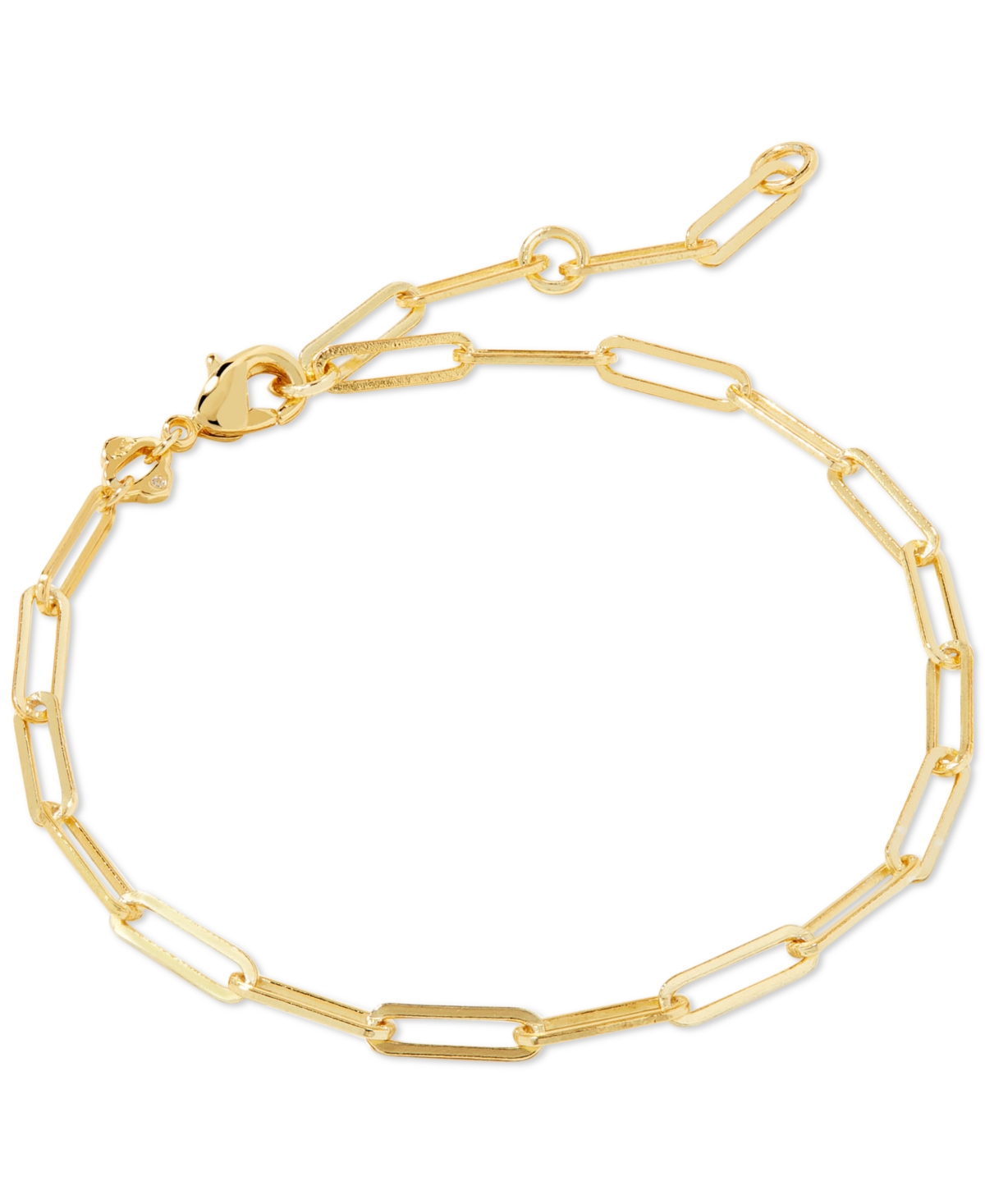 Kendra Scott Rhodium-plated Paperclip Chain Link Bracelet In Gold Metal