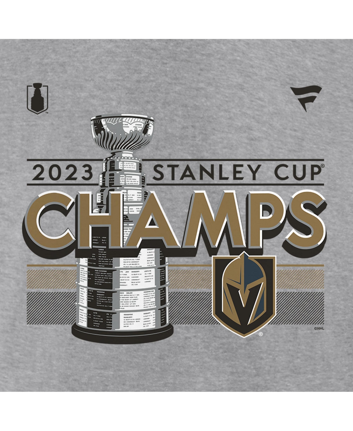 Men's FanaticsVegas Golden Knights 2023 Stanley Cup Champions Locker Room T-shirt - Heather Gray