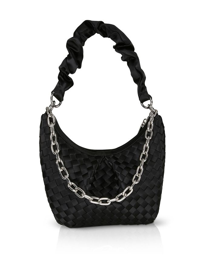 Jewel Badgley Mischka Woman's Sophia Basket Weave Shoulder Bag Macy's