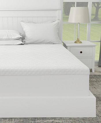 3' Deluxe White Memory Foam Mattress Topper with Straps Queen – English Elm
