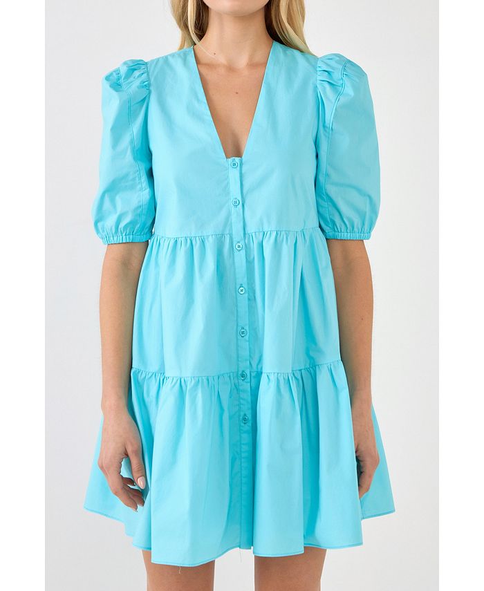English Factory Women's Vneck Button Down Babydoll Dress Macy's