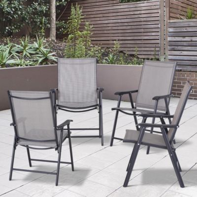 Set of 4 Outdoor Folding Chairs for Patio, Camping, Beach,