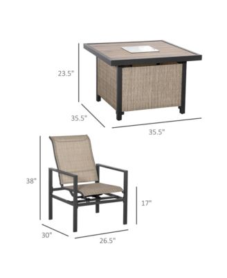 5 Piece Outdoor Dining Set, Ice Bucket Table, Rocking Chairs,