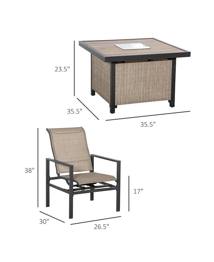 Outsunny 5 Piece Garden Patio Dining Set, Steel, Outdoor Conversation