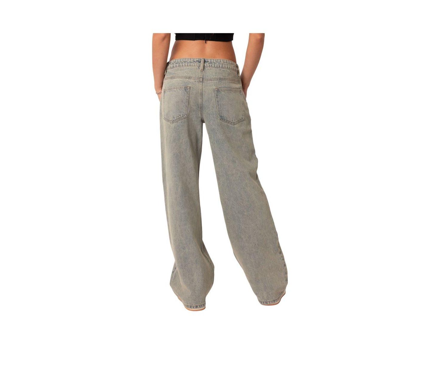 Women's Magda Acid Wash Low Rise Baggy Jeans