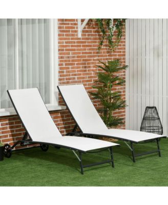 2 Piece Chaise Lounge Chair Pool Chairs with Wheels