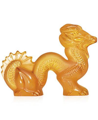 Lalique Amber Dragon Figurine