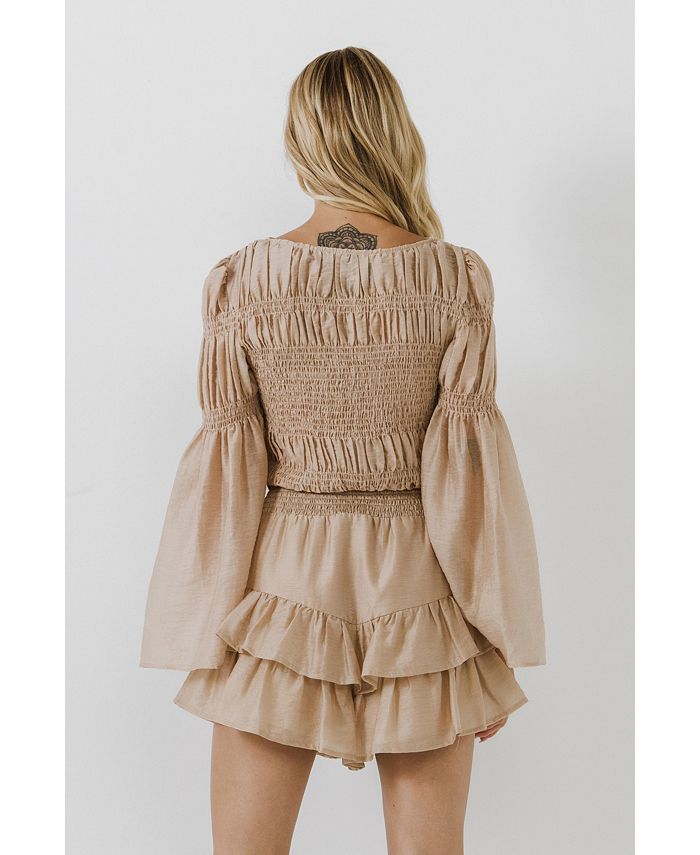 Giada Bell Sleeve Smocked Top main image 0