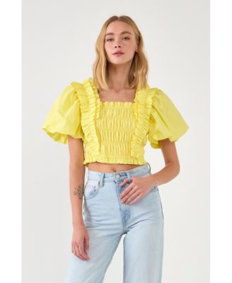 Women's Smocked Puff Sleeve Top