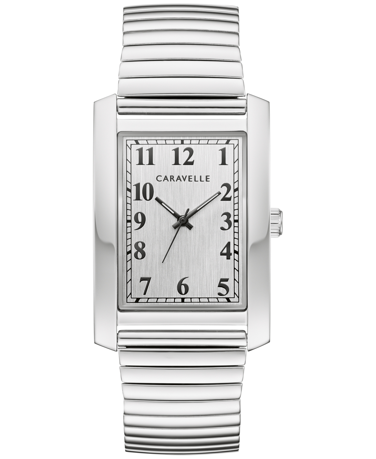 Caravelle Designed By Bulova Men's Dress Stainless Steel Expansion Bracelet Watch 30mm In Silver-tone