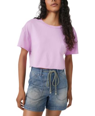 Free People - Women's Fade Into You Cotton Cropped Tee