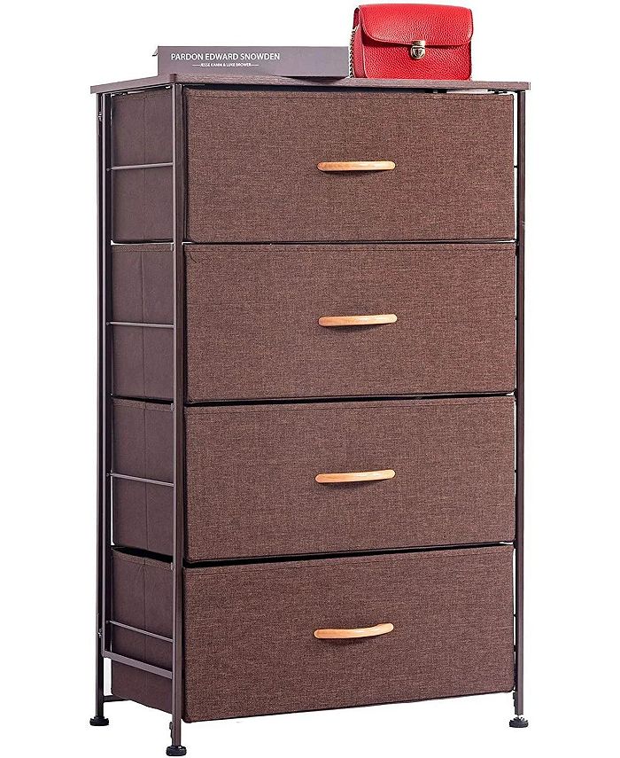 Simplie Fun Fabric 4 Drawers Storage Organizer Unit Easy Assembly