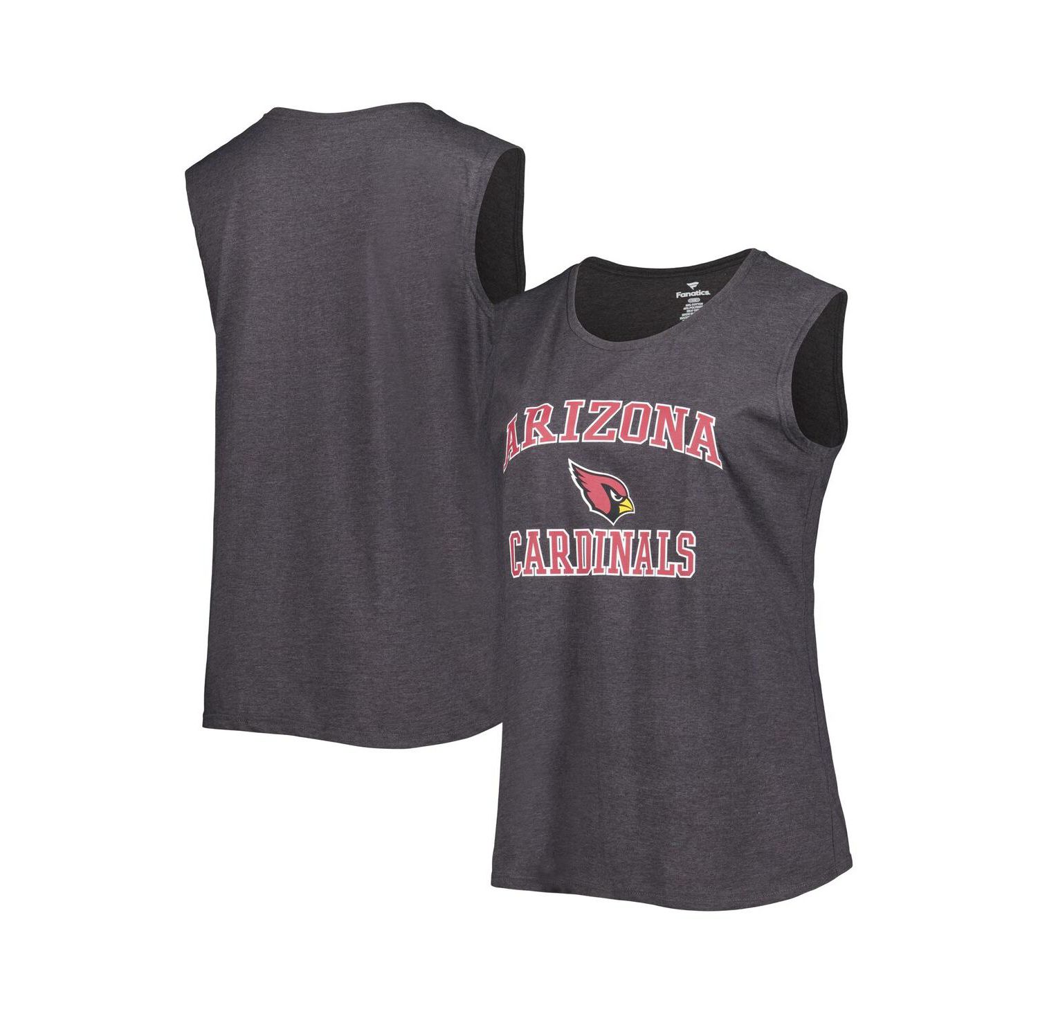 Women's Heather Charcoal Arizona Cardinals Plus Size Tank Top