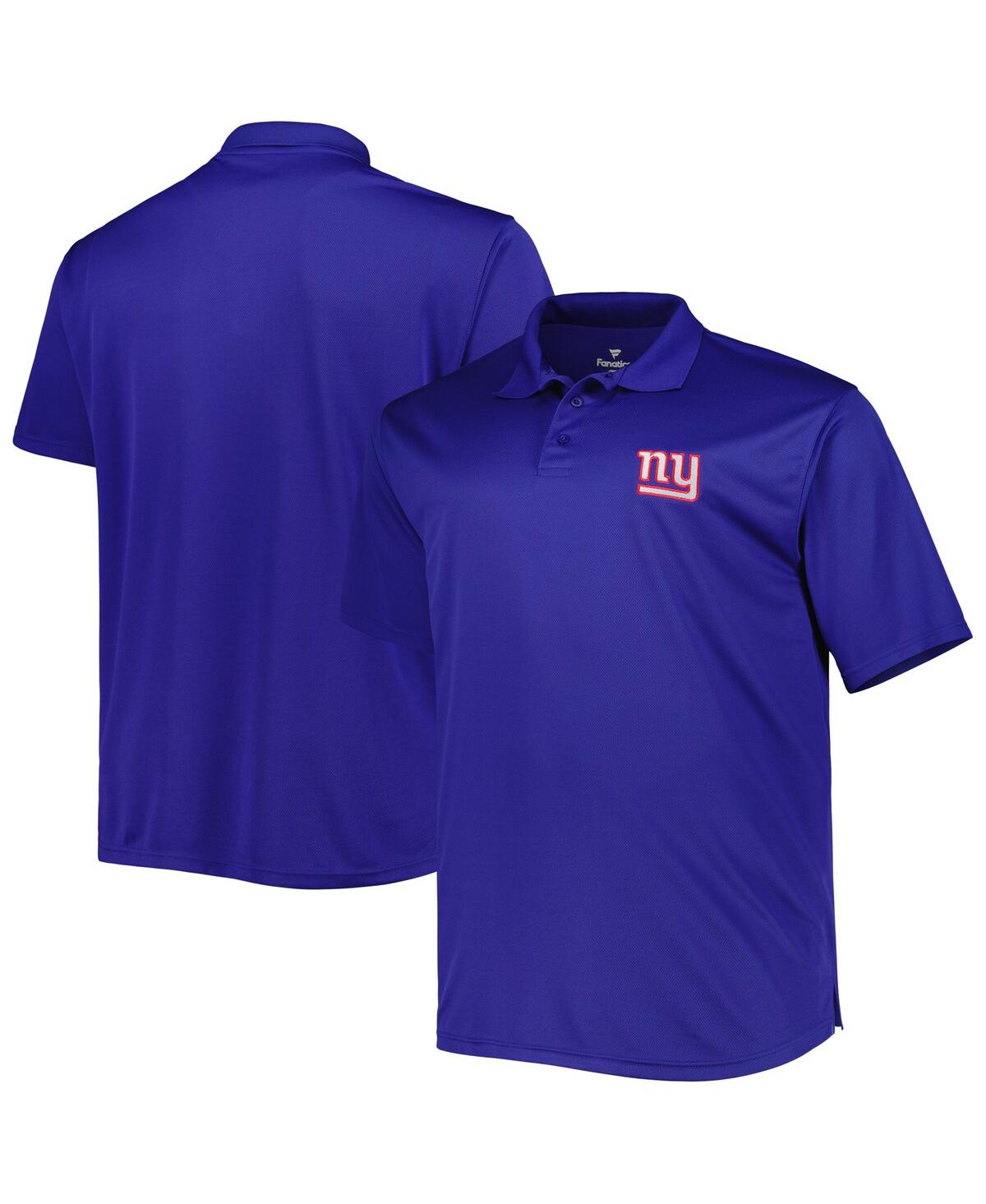 Shop Fanatics Men's Royal New York Giants Big And Tall Birdseye Polo Shirt